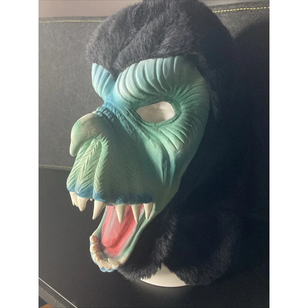Topstone Fang Face‎ Monster Mask Rare Vintage Costume GreenBlue Black